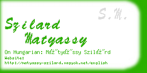 szilard matyassy business card